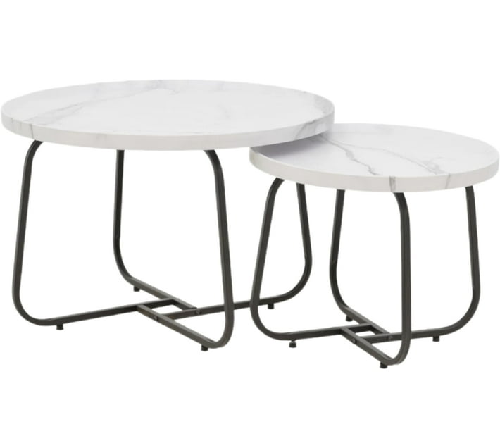 Homie L348 Metal Side Table (Finish Colour White, Preassembled) Makro