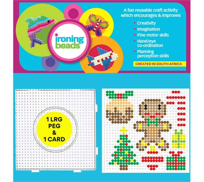 Ironing Beads 1 Large Pegboard + 1 Card Pack Gingerbread Christmas