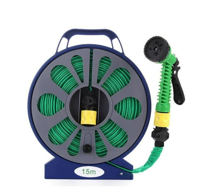 50ft Flat Garden Hose & Spray Gun - 7 Settings!