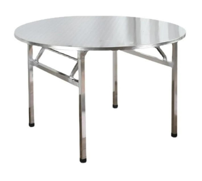 Someone’s in a Makro Stainless Steel Folding Table Round 80x80cm Mood
