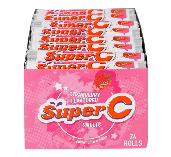 Acc Candy Buy Super C Candy Rolls Strawbery (24 x 36.9g) in Bulk | Makro Business