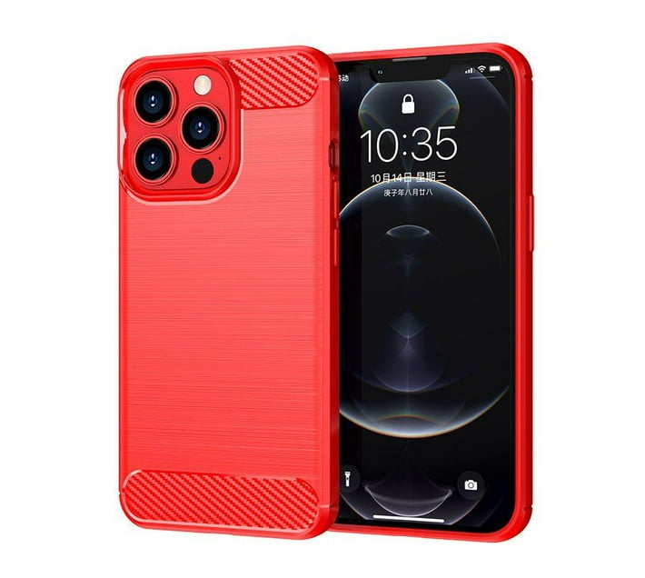 Someones In A Makro Celltime™ Iphone 13 Pro Max Shockproof Carbon Fiber Design Cover Red Mood 5687