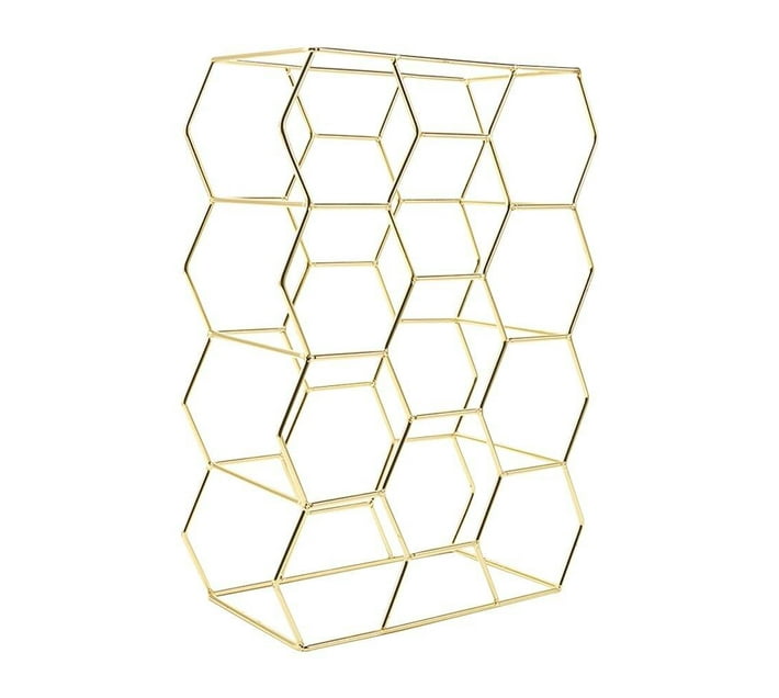 Someone’s in a Makro Modern Home Wine Bottle Rack Metal Gold Countertop