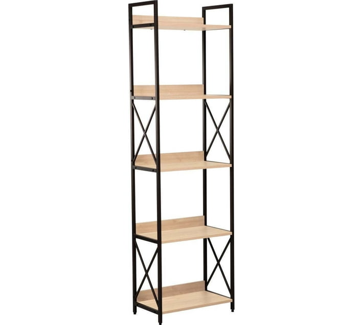 Everfurn 5 Tier Large Bookshelf Scandanavian Series Wood Free Standing