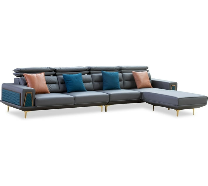 GOF FURNITURE SF820 Knitted 4 Seater Sofa (Finish Colour Grey, DIY(Do