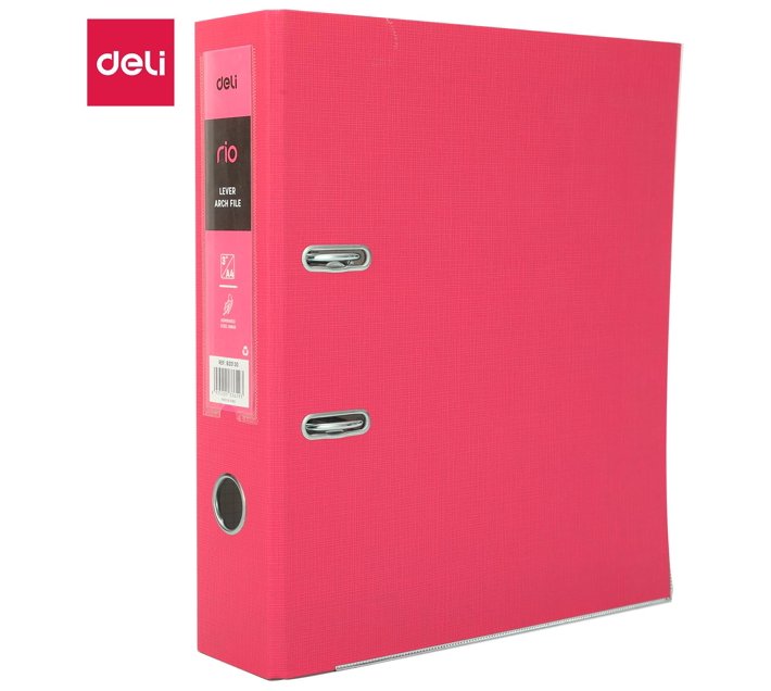 DELI Lever Arch File Poly Prop Pink Makro