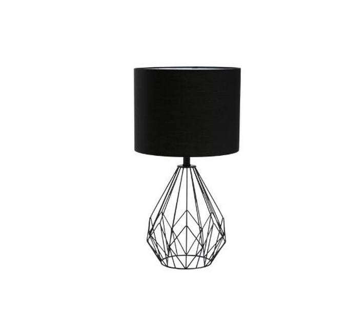 Someone’s in a Makro LAMP TABLEBLK METAL WIRE BASEBLACK FABRIC Shade Mood
