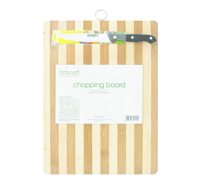 Bamboo Earth Chopping Board and Knife | Makro