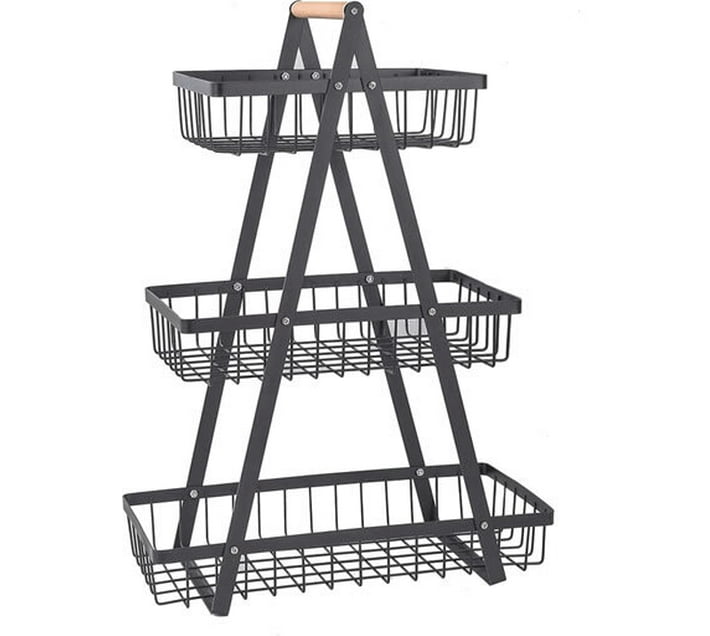 Generic 0000 Steel Fruits/Vegetables Kitchen Rack (Black) Makro