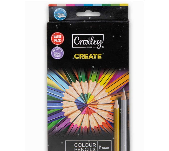 Croxley 1 round Shaped Colour Pencil (Set of 14, black) | Makro