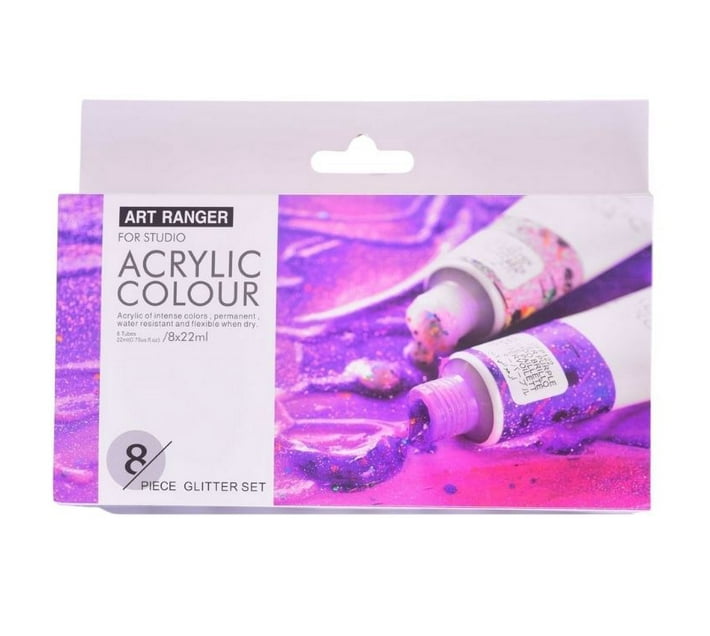 Art Ranger Acrylic Paint Glitter Colours 8X22ML Makro