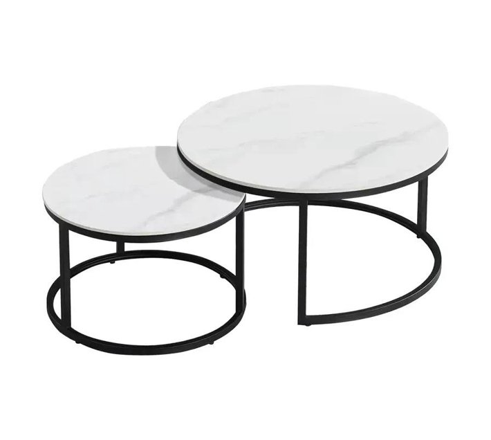 Someone’s in a Makro Coffee Table Round Set 2 Nesting tables White