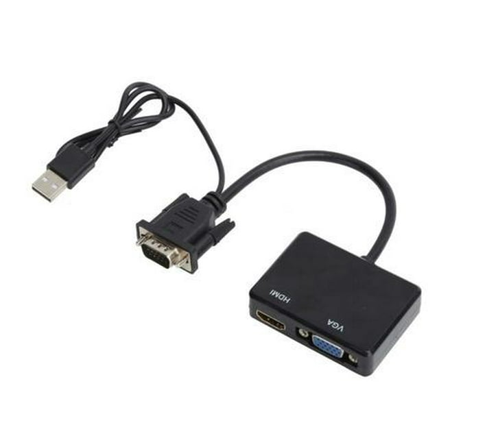 Someone’s in a Makro Black VGA to VGA and HDMI Splitter with USB Cable Mood