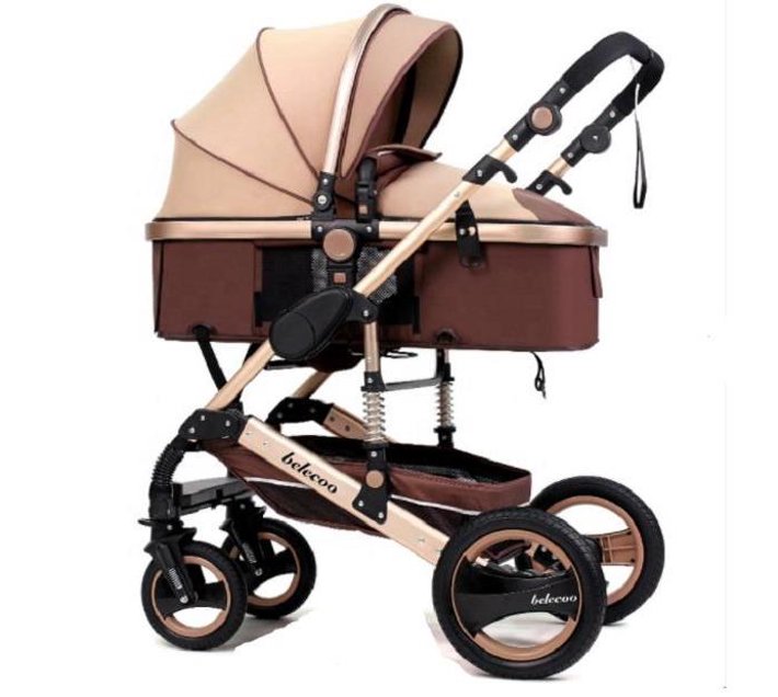 Someone’s in a Makro Baby Pram 2in 1 Belecoo High Landscape Baby Stroller Khaki Mood