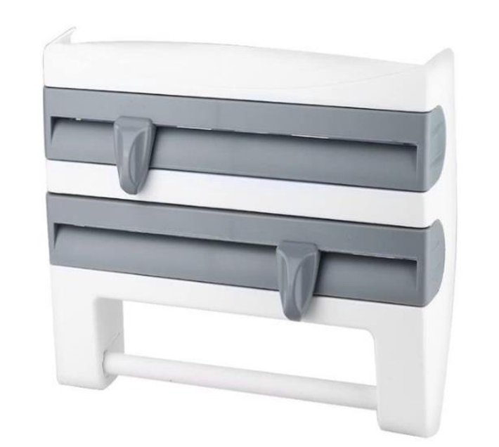 Wall Mounted Spice Storage With Paper Foil Dispenser & Towel Holder