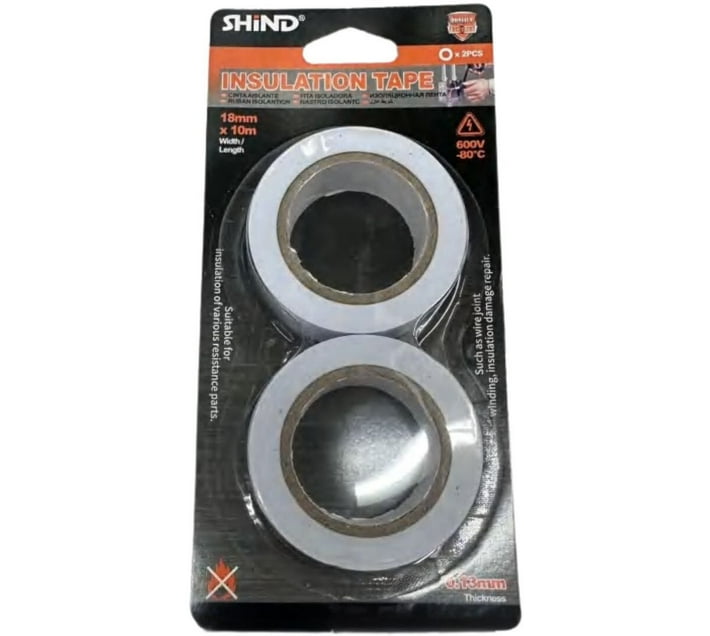 Shind Metal Foils Electrical Tape , 10 m x 1.8 cm (Silver, Pack of 2