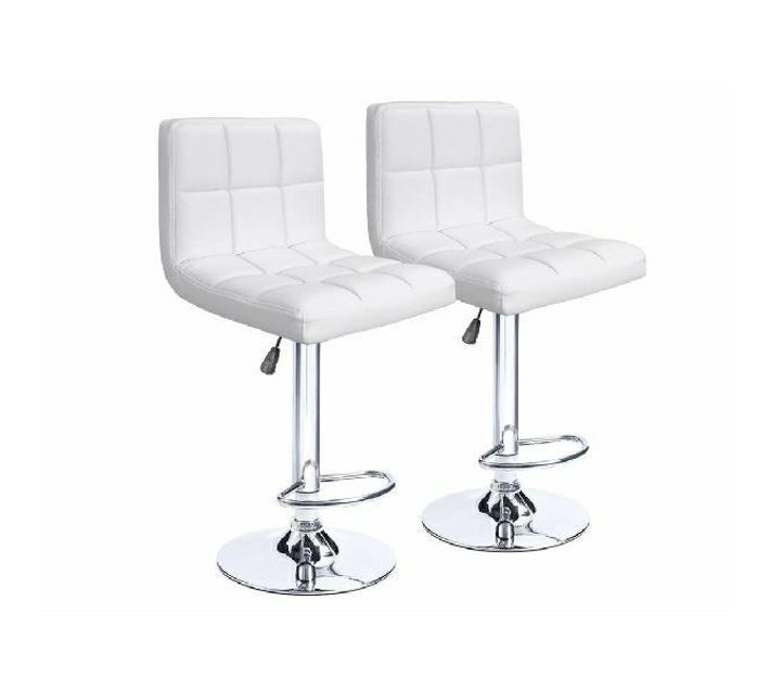 Someone’s in a Makro Faux Leather Bar Stool Chairs Set of 2 White