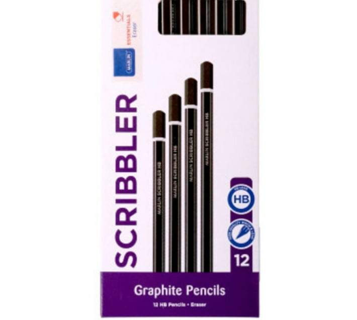 Marlin Round None Graphite Pencil 12s HB with Eraser (Set of 12, Black ...