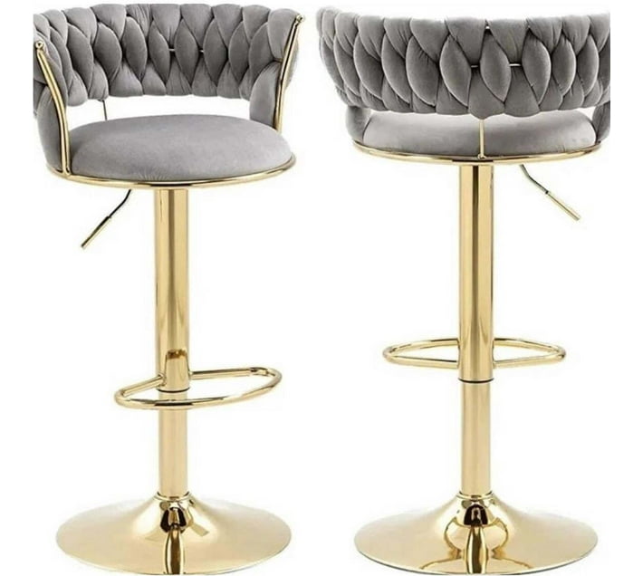 barchair Fabric Bar Stool (Finish Colour Grey, Knock Down) Makro