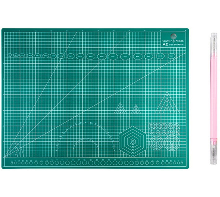 uuname Large A2 Cutting Mat A2 Green Mat Rotary Cutting Mat Plus 1