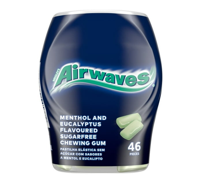 Airwaves Menthol & Eucalyptus Sugar Free Chewing Gum Bottle 46 Pieces