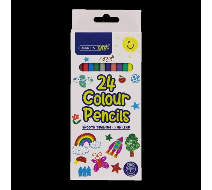 BIC Evolution Stripes - 24 Coloring Pencils for Kids, Students