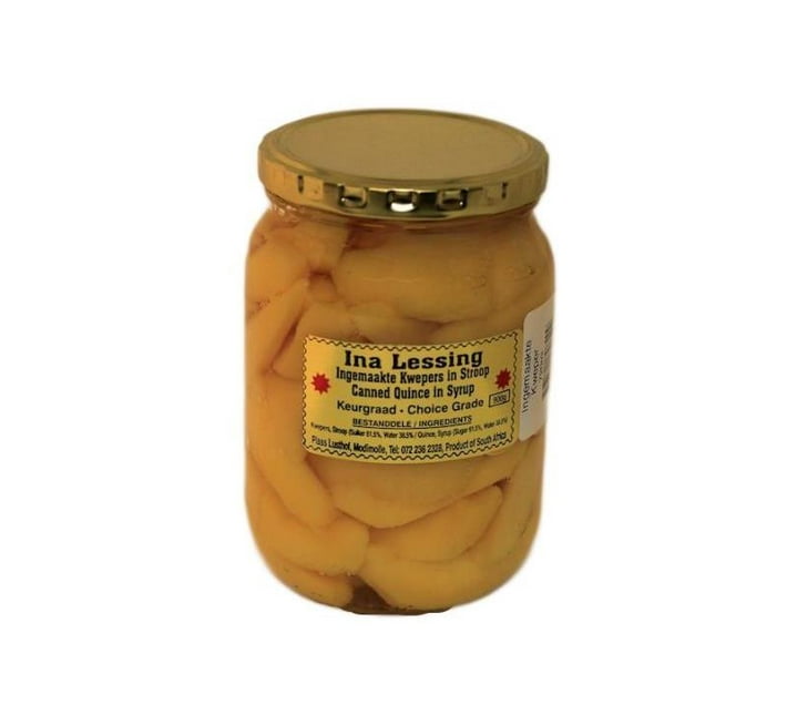 Lessing Five Someone’s in a Makro Ina Lessing Quince in Syrup 720ml Mood