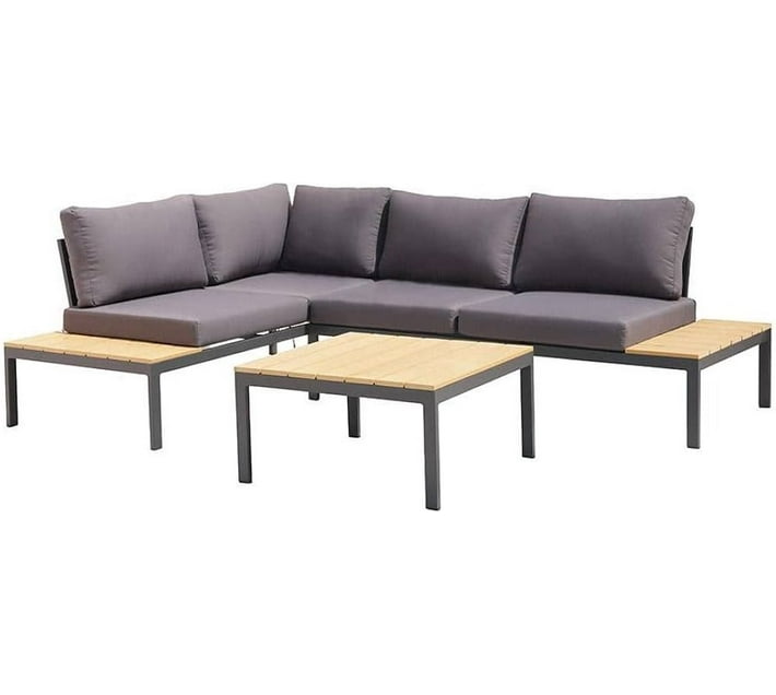 Buy Decorum & Co. Patio Corner Lounge Set Metal Table, Chair & Bench ...