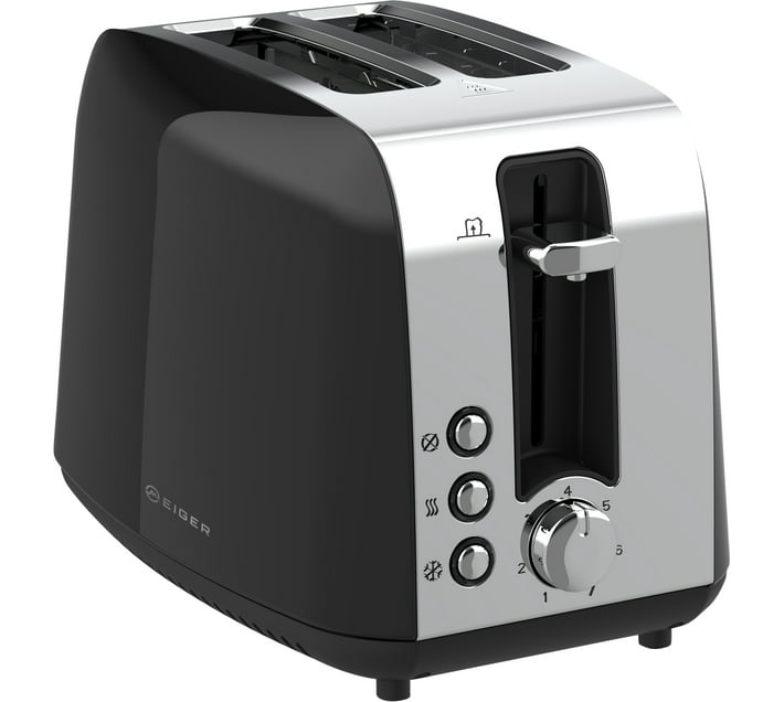 Eiger EGSTS002 800 W Electric Pop Up Toaster (Black) Makro