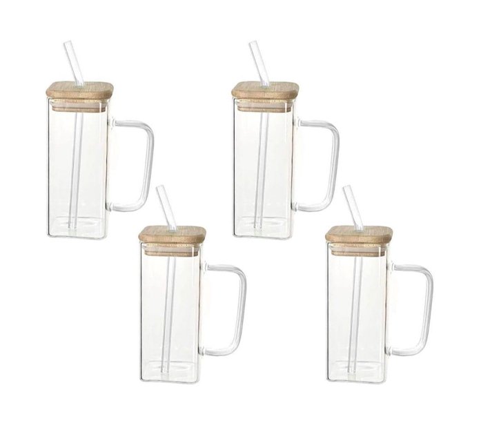 Someone’s in a Makro 4 Pic Drinking Glass Mug with Bamboo Lid and Glass ...