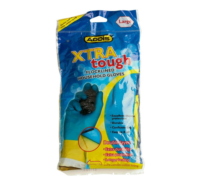 Addis Xtra Tough Flocklined Household Gloves (Large) Makro