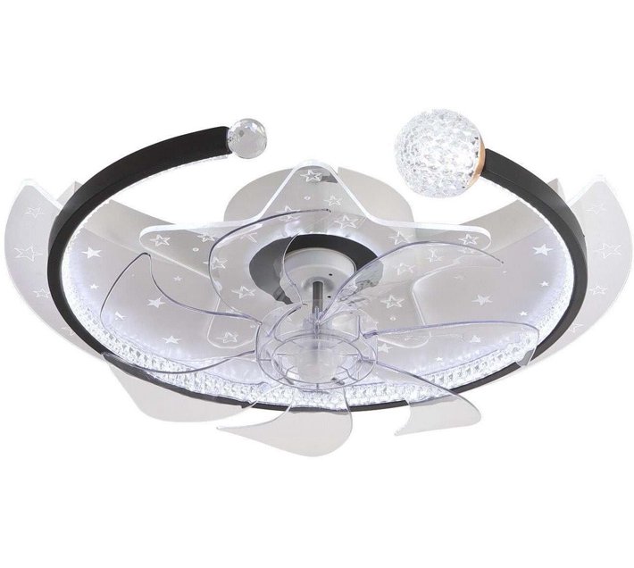 HT Moon Star Modern Decoration Led Ceiling Fan Light Carbon Steel