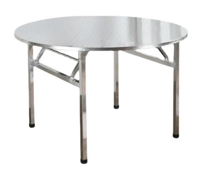 Someone’s in a Makro Stainless Steel Folding Table Round 100x100cm Mood