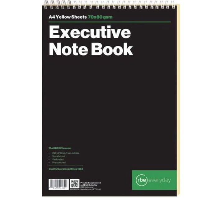 Note Book 1 Ria Buy RBE F1602 Executive A4 Note Book (1 Sets) in Bulk | Makro Business