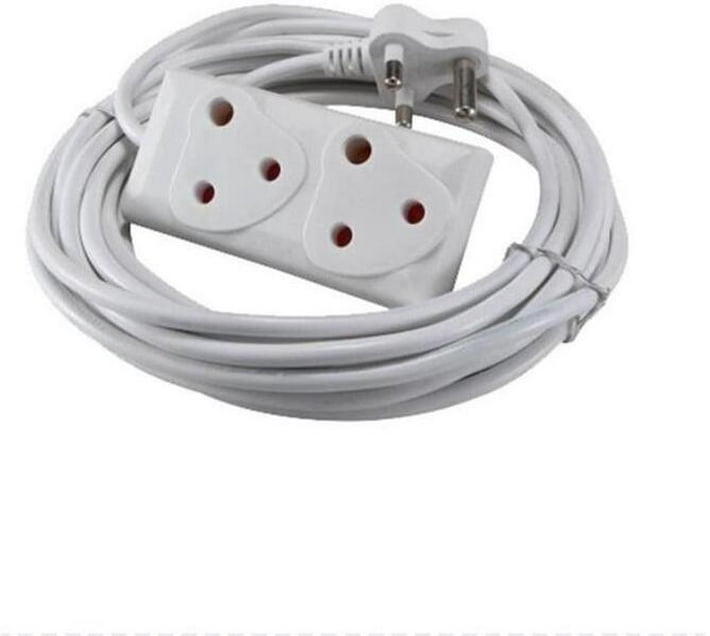 max power Extension Cord 2 Socket Extension Boards (White, 15 m) Makro