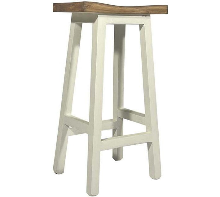 Khaos Solution Solid Wood Bar Chair (Finish Colour White, DIY(DoIt