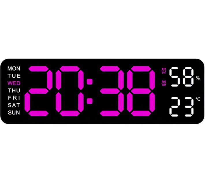 Generic Plastic Digital Table Clock (White, Multicolour) | Makro