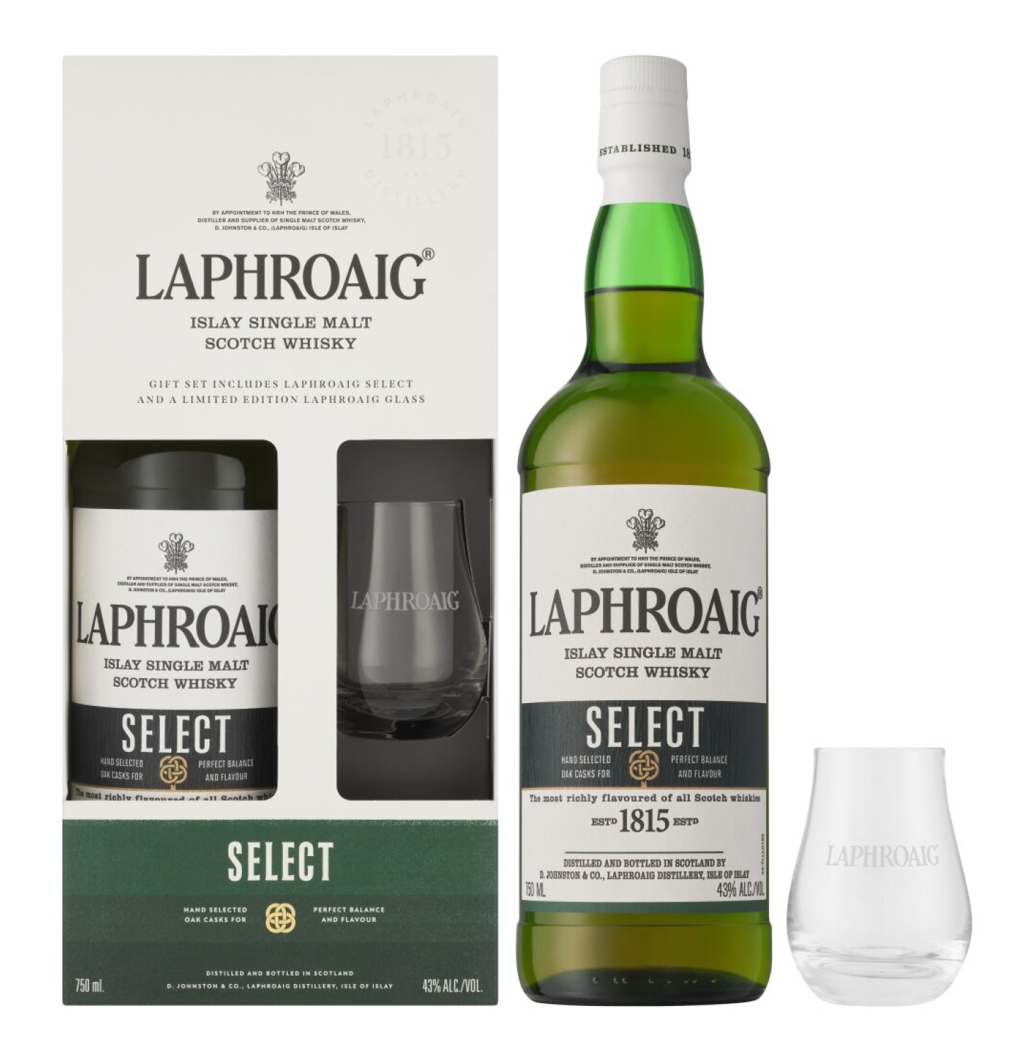 Laphroaig Select Islay Single Malt Scotch Whisky W/Single Glass In Gift ...