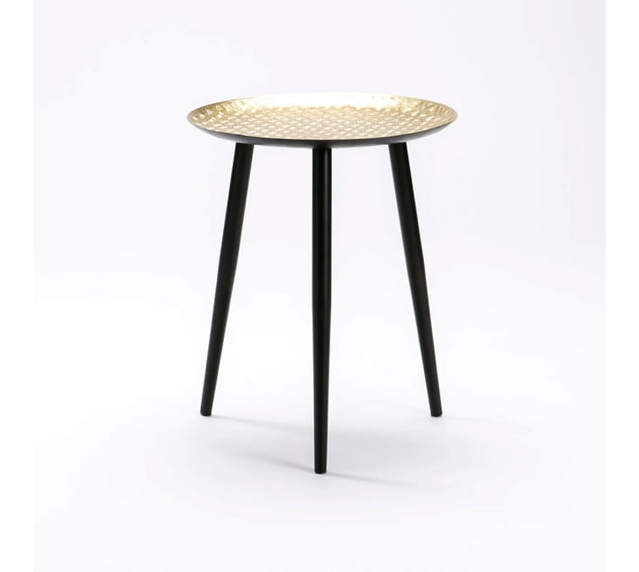 VIVIDITTO DF0601 Metal Side Table (Finish Colour GOLD, Knock Down
