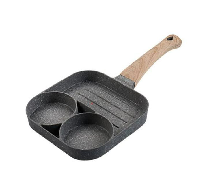 Cast Iron Breakfast Pan Non Stick Split 2 Section Frying Pan