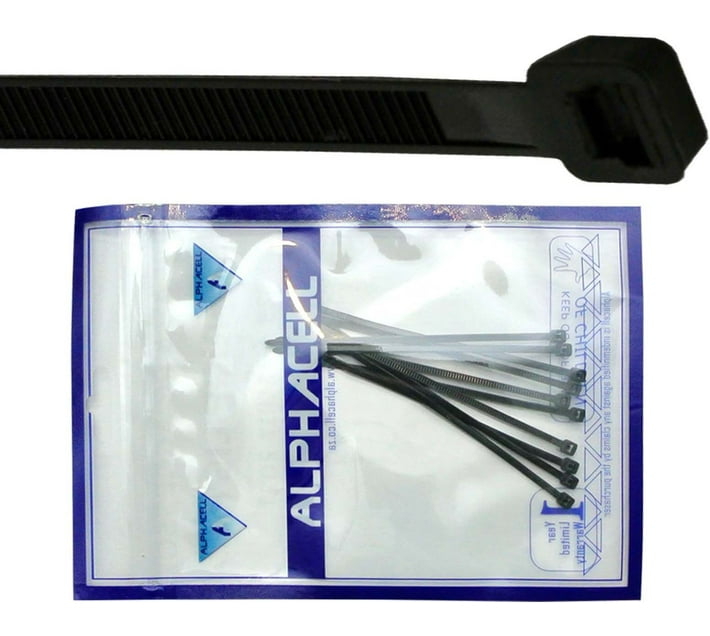 Alphacell Cable tie 100mmx2.5mm black 10 pack Plastic Standard Cable