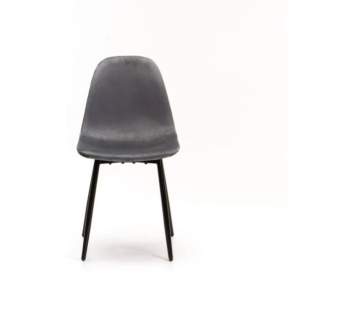 Sewela Velvet Dining Chair Grey Fabric Dining Chair (Set of 1, Finish