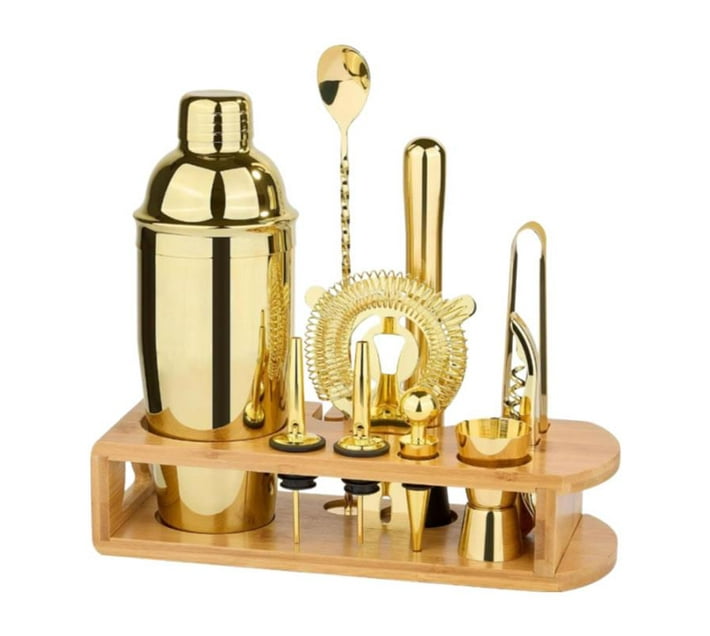 Someone’s in a Makro 11Pcs Cocktail Shaker Bar Tool Set With Bamboo