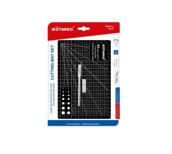 Motarro A5 Cutting Mat & Knife Set Black Makro