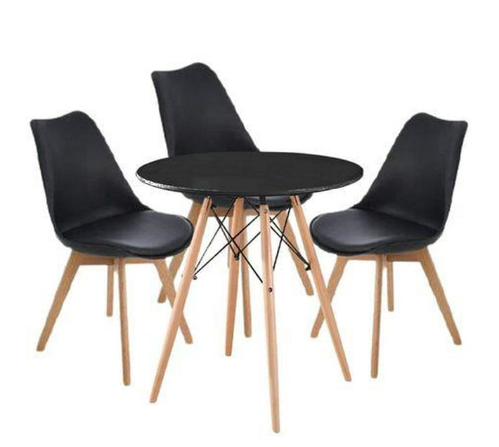 Someone’s in a Makro Smte-Modern Wooden Round Dining Table with 3 Set ...