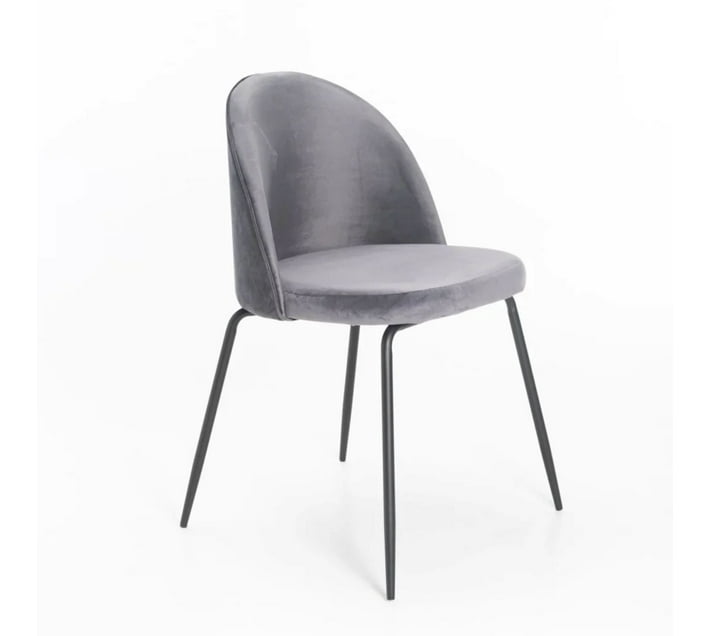 VIVIDITTO Fabric Dining Chair (Set of 1, Finish Colour GREY) Makro