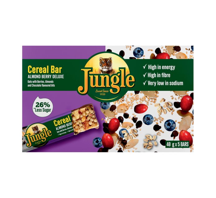 Jungle Cereal Bars Almond Berry Delux (5 x 40 g) Makro