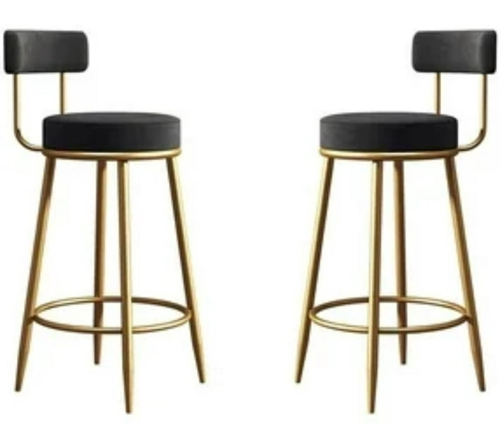 Generic Solid Wood Bar Stool (Finish Colour Black, Preassembled) Makro