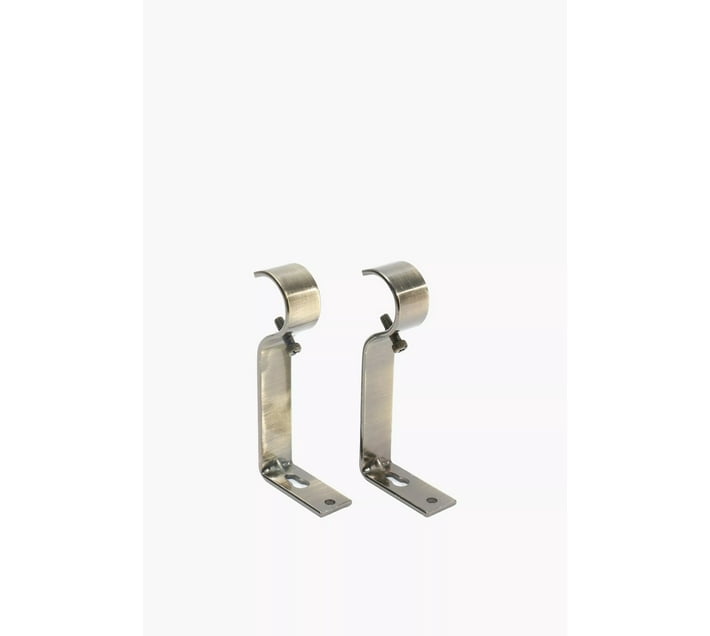 World One Silver Rod Rail Bracket Metal (Pack of 2) Makro