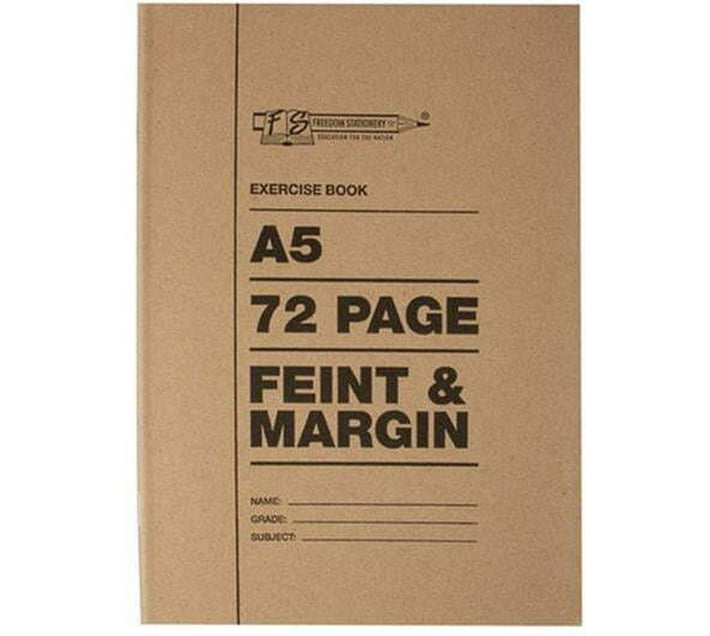 Freedom Stationery Exercise Book - Feint & Margin - White Pages - A5 ...